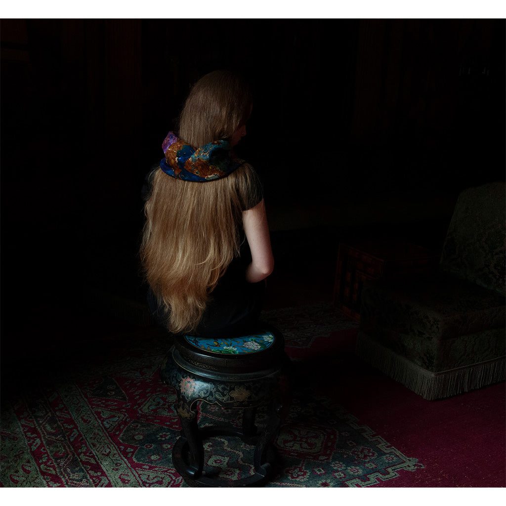 Azure Abstracts Silk Wool Scarf