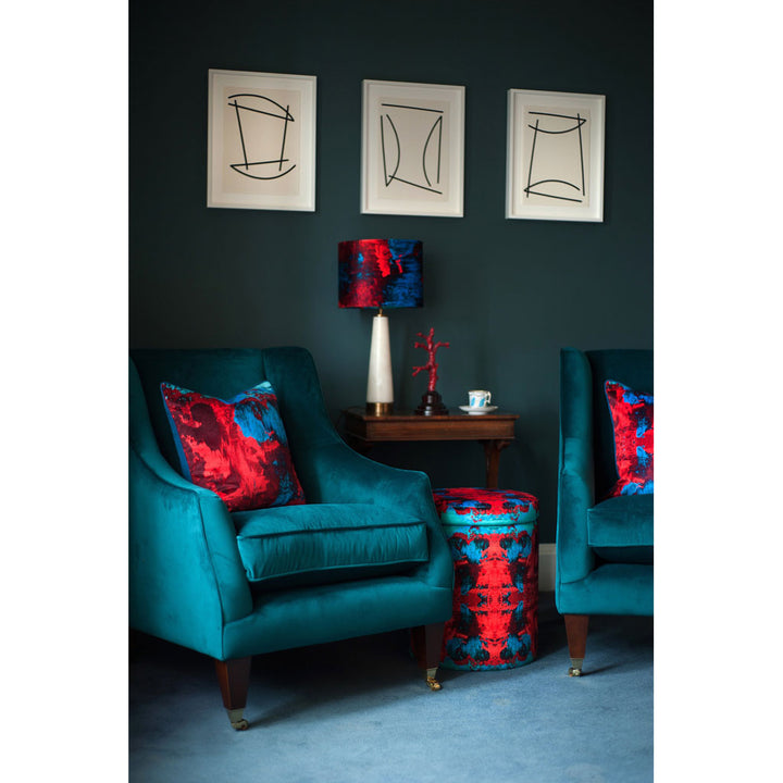 Red Blue Geode Velvet Lampshade
