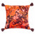 Tasseled Carnelian Marbled Velvet Small Square Cushion