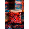 Tasseled Carnelian Marbled Velvet Small Square Cushion