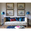 Azure Abstract Velvet Lampshade