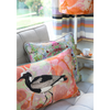 Coral Tapestry Seabird Linen Large Oblong Cushion