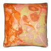Coral Tapestry Marbled Linen Square Cushion