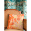 Coral Tapestry Marbled Linen Square Cushion