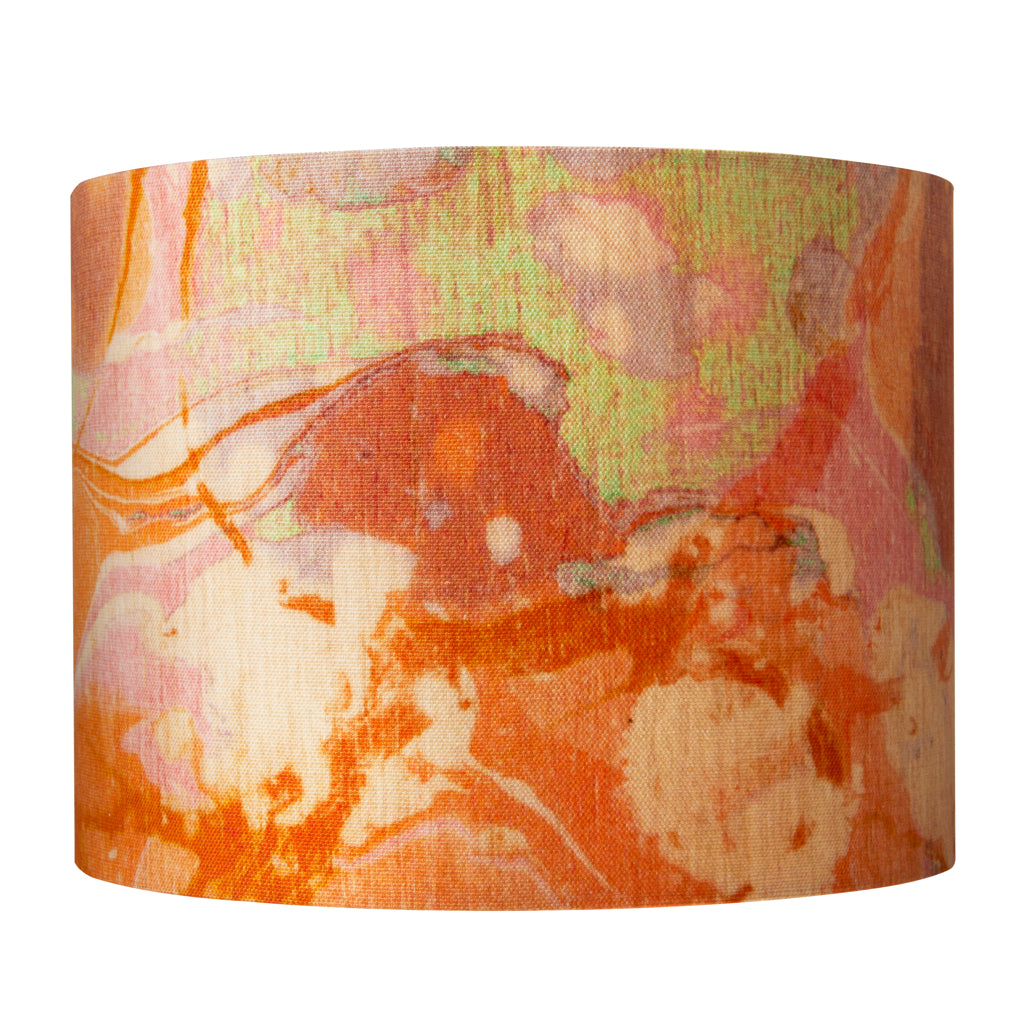 Coral Tapestry Linen Lampshade