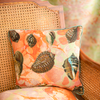 Coral Tapestry Shells Linen Small Square Cushion