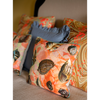 Coral Tapestry Shells Linen Small Square Cushion