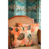 Coral Tapestry Shells Linen Small Square Cushion