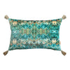 Tasseled Duck-Egg Bouquet Velvet Large Oblong Cushion