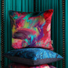 Emerald Streaks Velvet Square Cushion