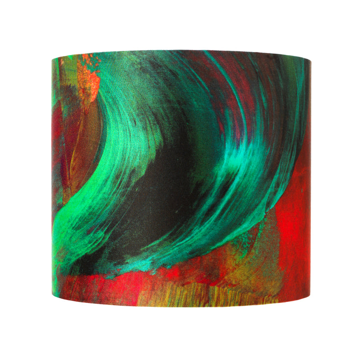 Emerald Streaks Silk Cotton Lampshade