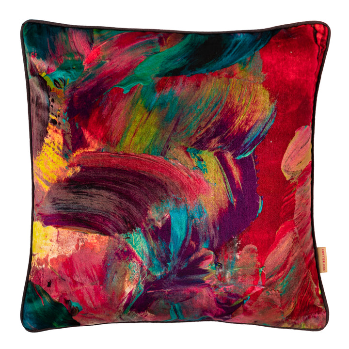 Emerald Streaks Velvet Square Cushion