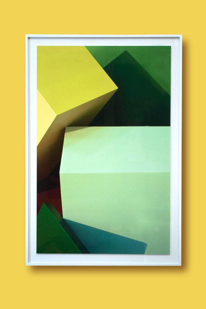 Green Blocks Geometric Photographic Digital Print