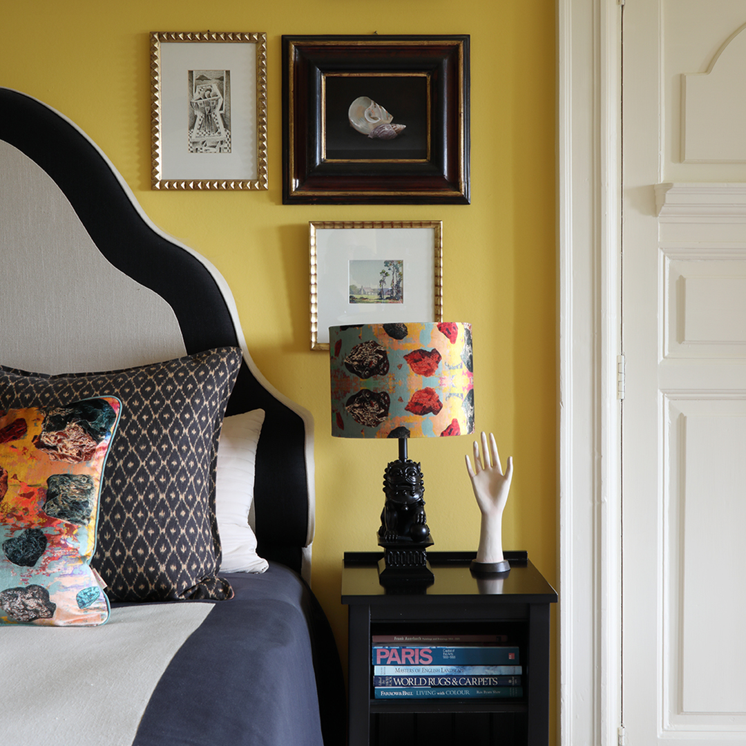 Grey Stucco Pebbles Velvet Lampshade