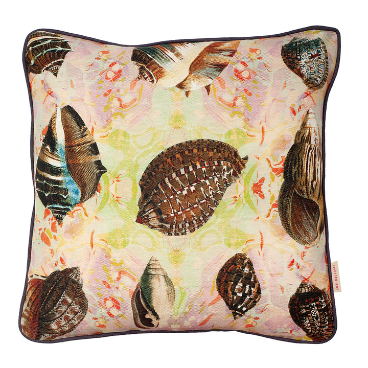 Indian Summer Shells Linen Small Square Cushion