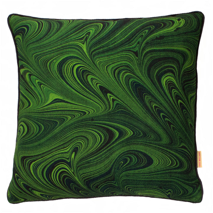 Malachite Linen Square Cushion