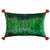 Tasseled Malachite Marbled Velvet Large Oblong Cushion