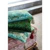 Tasseled Malachite Marbled Velvet Large Oblong Cushion