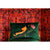 Malachite Oriole Velvet Large Oblong Cushion