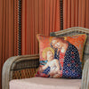 Golden Madonna Collage Velvet Square Cushion