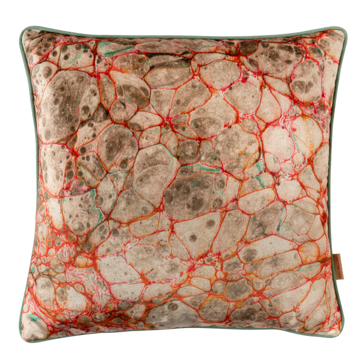 Pietra Grigia Marbled Velvet Square Cushion