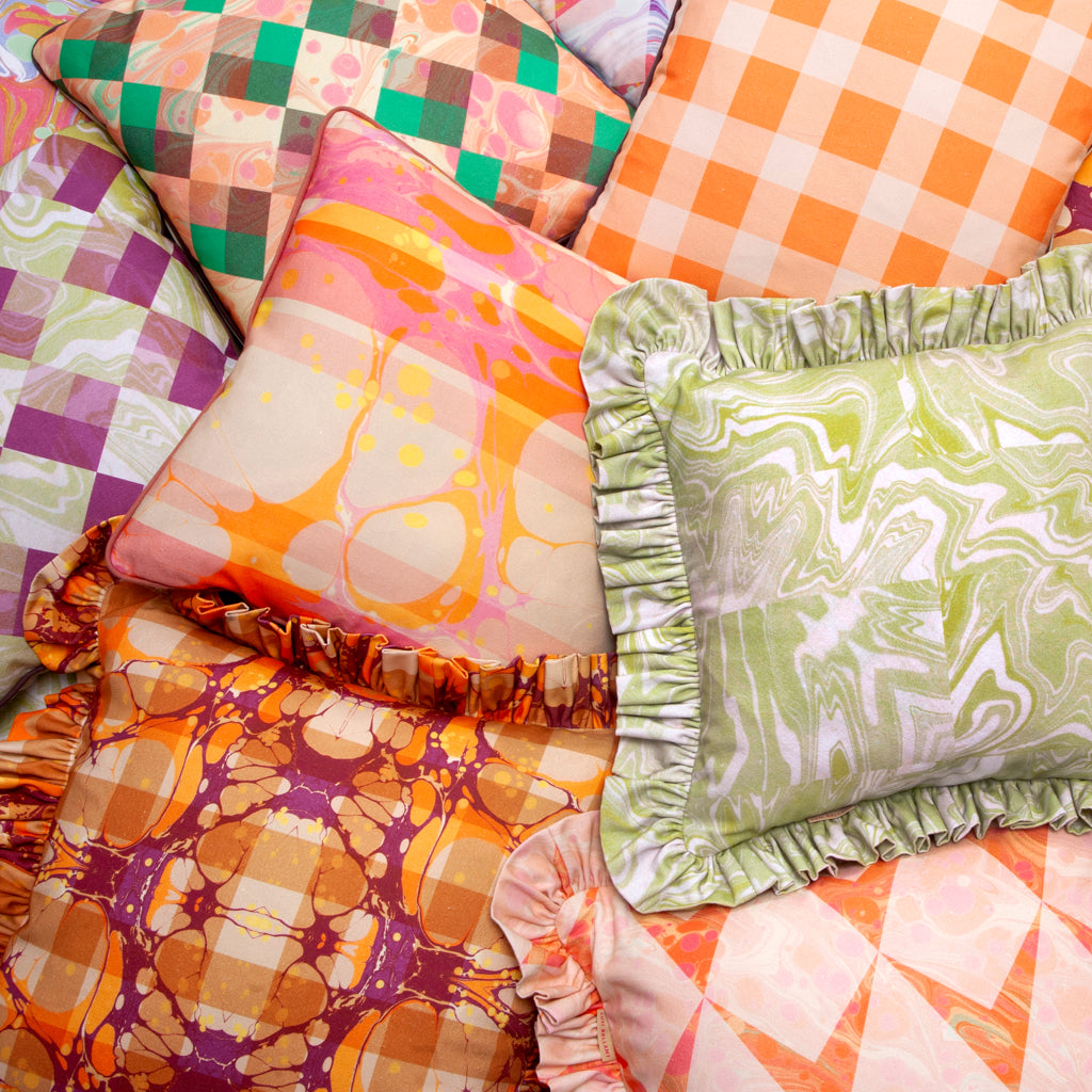 Pastel Marbled Lauren Cotton Cushion