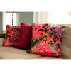 Pink Foliage Abstract Velvet Square Cushion