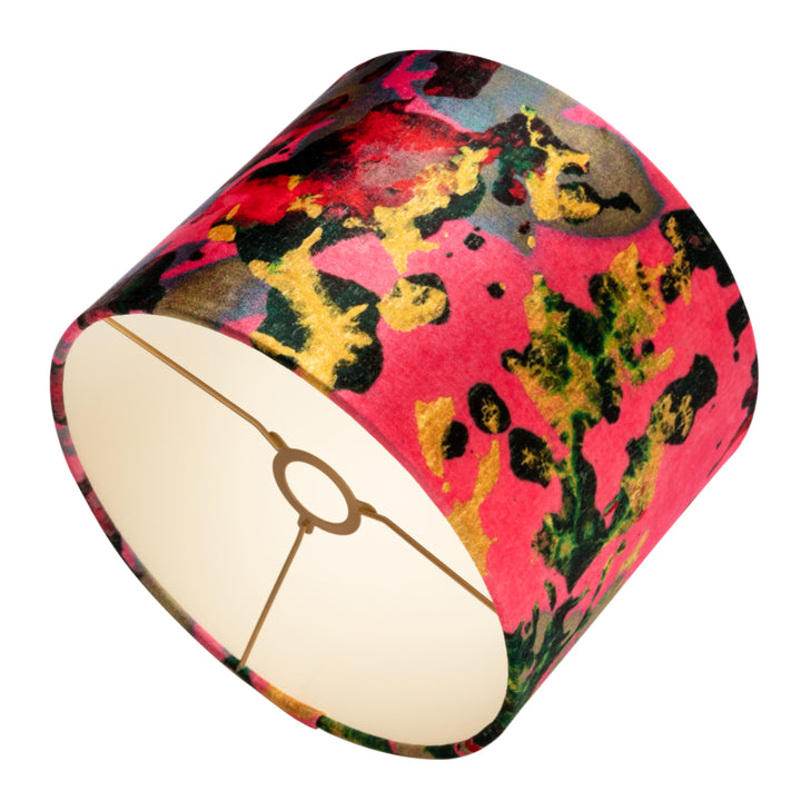 Pink Foliage Velvet Lampshade