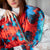 Red / Blue Geode Square Silk Satin Scarf