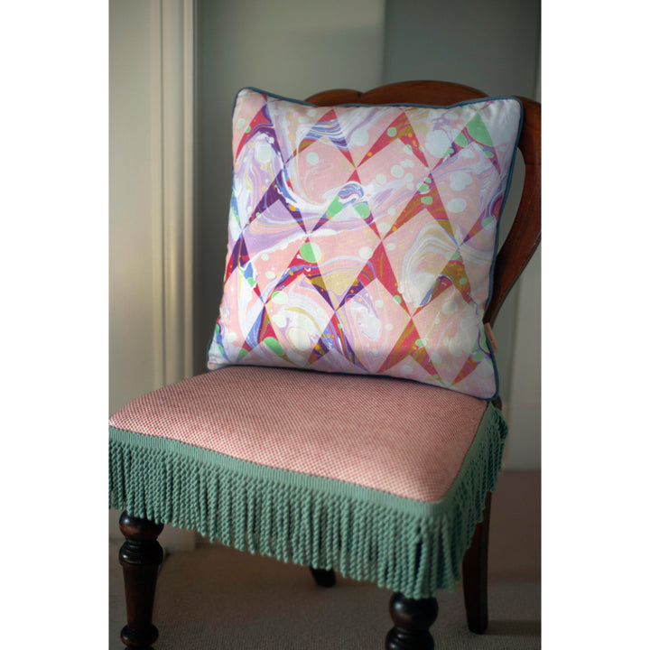 Raspberry Slick Chevron Cotton Cushion