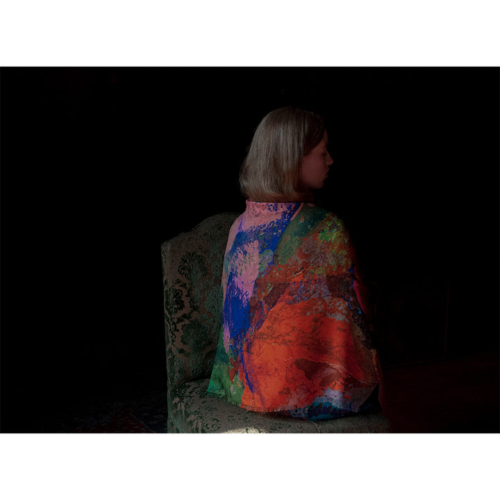 Rose Abstracts Silk Wool Scarf