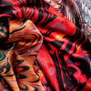 Ruby Marbled Silk Satin Scarf