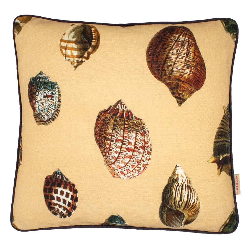 Sand Shells Linen Small Square Cushion