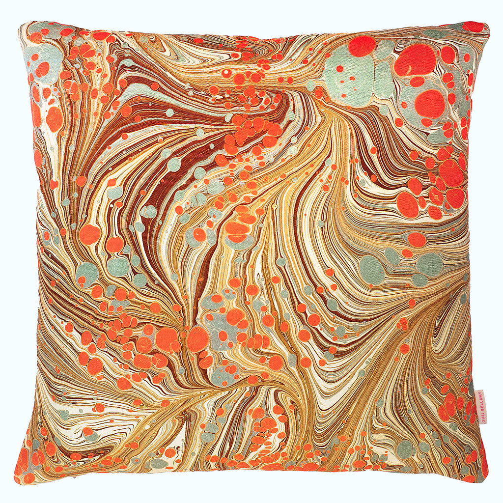 Sand Swirl Double-Sided Linen Large Square Cushion