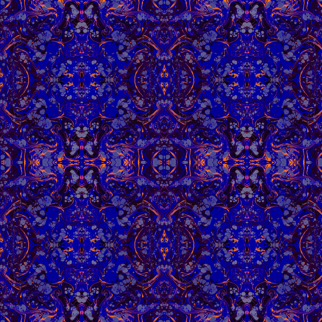 Sapphire Marbled Velvet Fabric