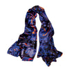 Sapphire Marbled Silk Satin Scarf