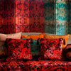 Carnelian Marbled Velvet Fabric