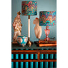 Teal Bouquet Silk Cotton Lampshade