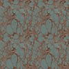 Teal Organic Marbled Velvet Fabric