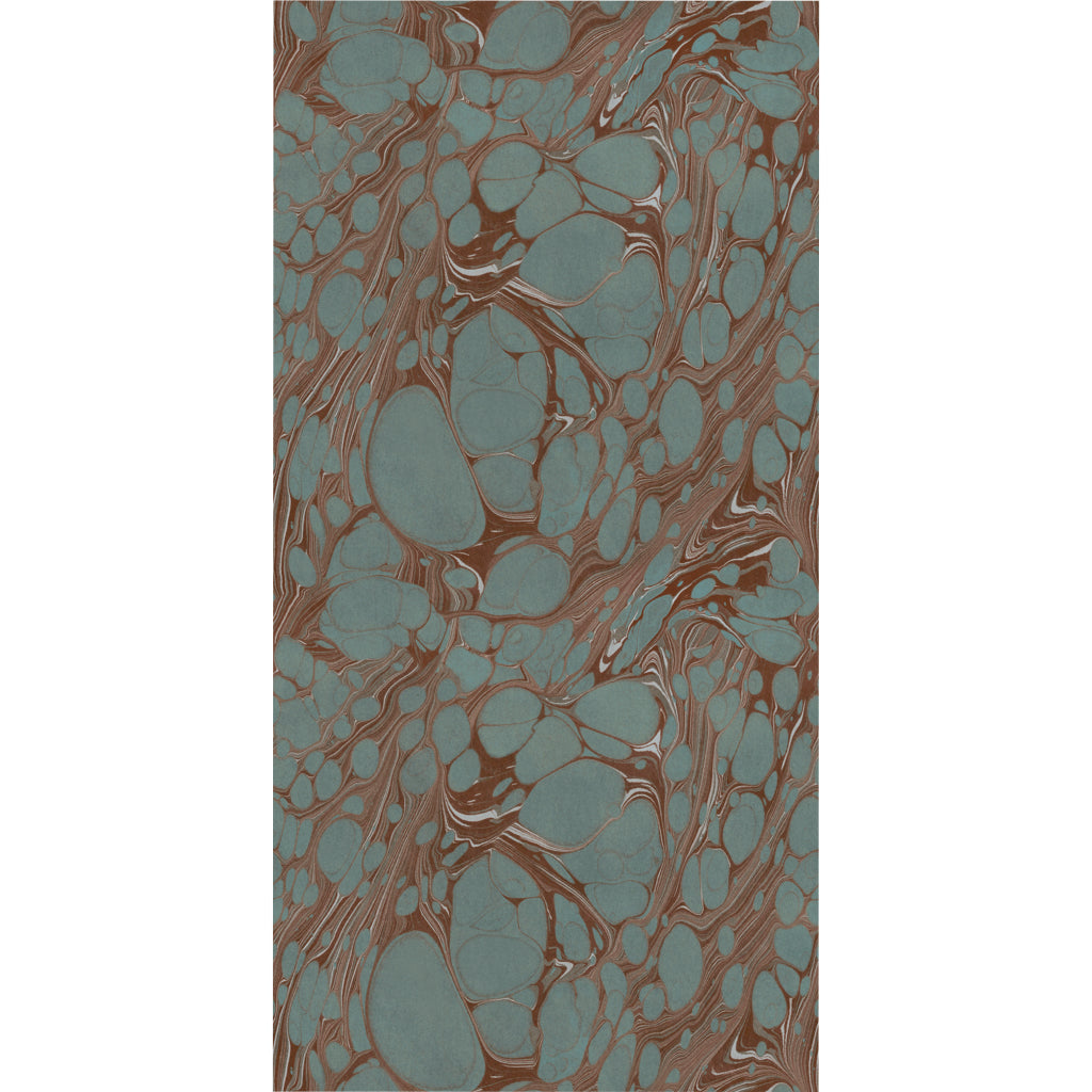 Teal Organic Marbled Wallpaper