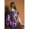 Indigo Violet Parquet Silk Wool Scarf