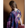 Indigo Violet Parquet Silk Wool Scarf